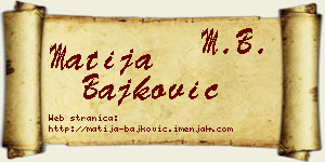 Matija Bajković vizit kartica